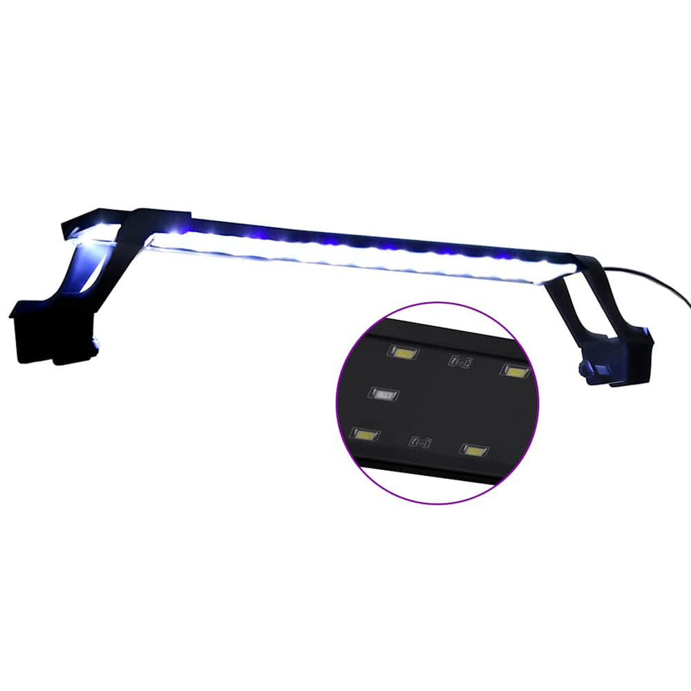 vidaXL Lampe d'aquarium à LED avec pinces 55-70 cm Bleu et blanc