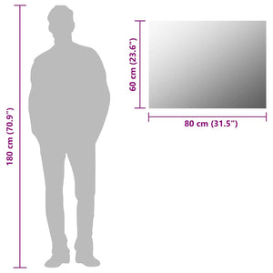 Rahmenloser Spiegel 80x60 cm Glas