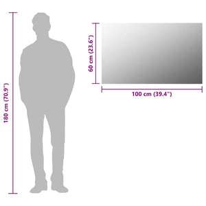 Rahmenloser Spiegel 100x60 cm Glas