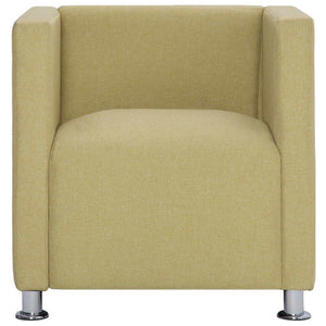 vidaXL Fauteuil cube vert en tissu