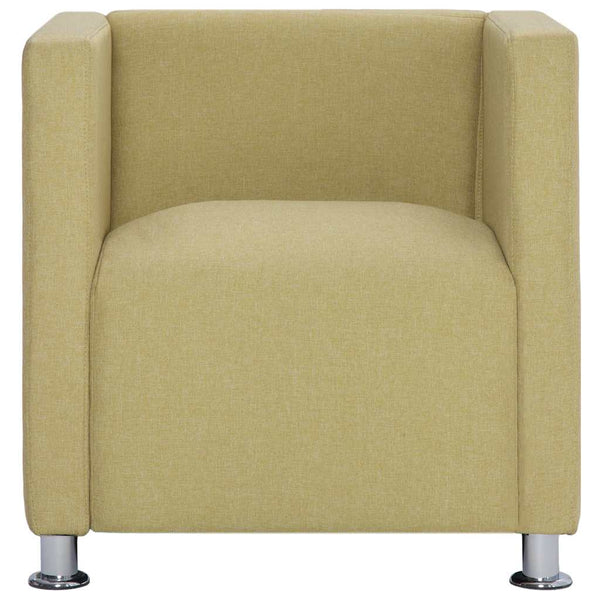 vidaXL Fauteuil cube vert en tissu