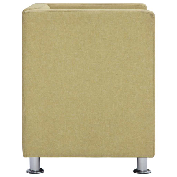 vidaXL Fauteuil cube vert en tissu