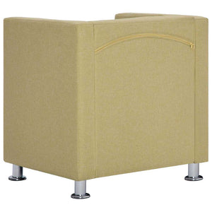 vidaXL Fauteuil cube vert en tissu