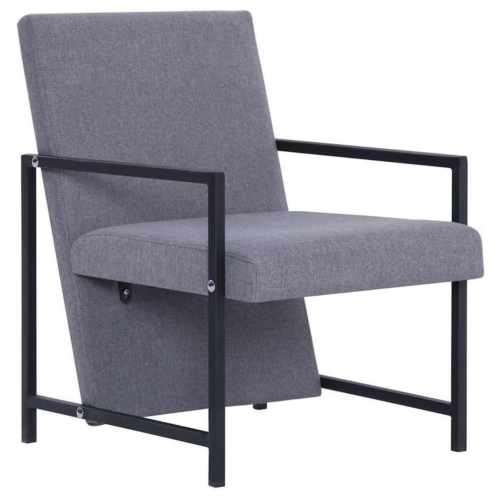 vidaXL Armchair Light Grey Fabric