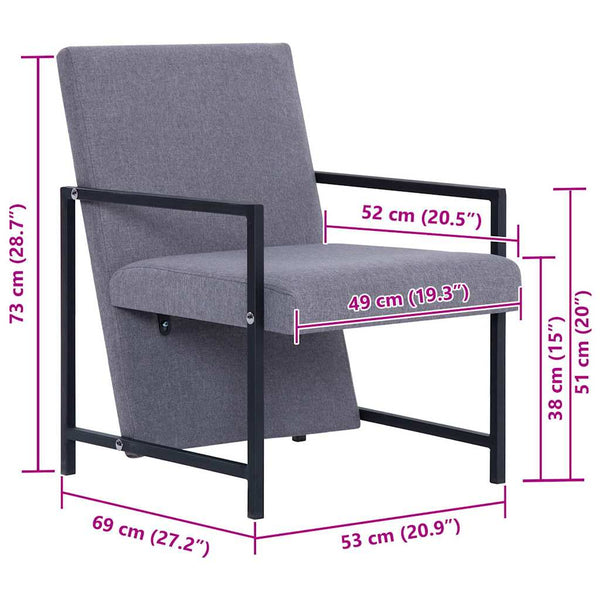 vidaXL Fauteuil d'appoint Gris clair Tissu