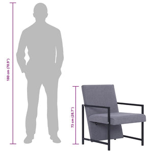 vidaXL Fauteuil d'appoint Gris clair Tissu