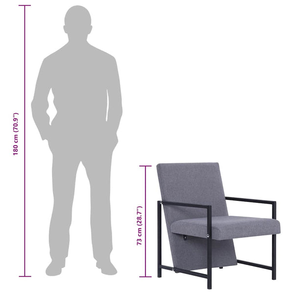 vidaXL Fauteuil d'appoint Gris clair Tissu