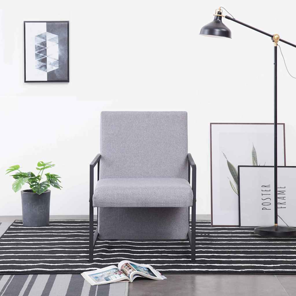 vidaXL Fauteuil d'appoint Gris clair Tissu