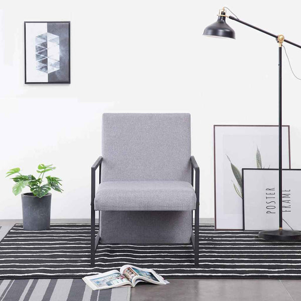 vidaXL Fauteuil d'appoint Gris clair Tissu