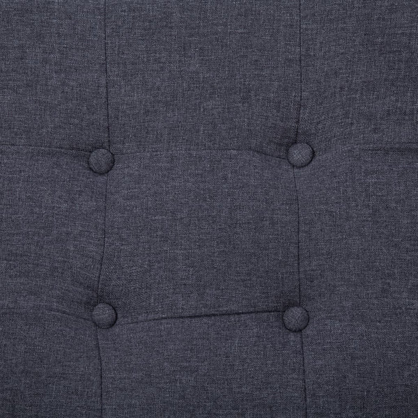 2-Sitzer-Sofa mit Armlehnen Dunkelgrau Stahl und Stoff