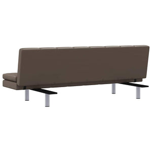 Schlafsofa mit 2 Kissen Kunstleder Ausziehbar Braun
