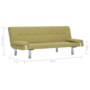 Schlafsofa mit zwei Kissen Grün Polyester