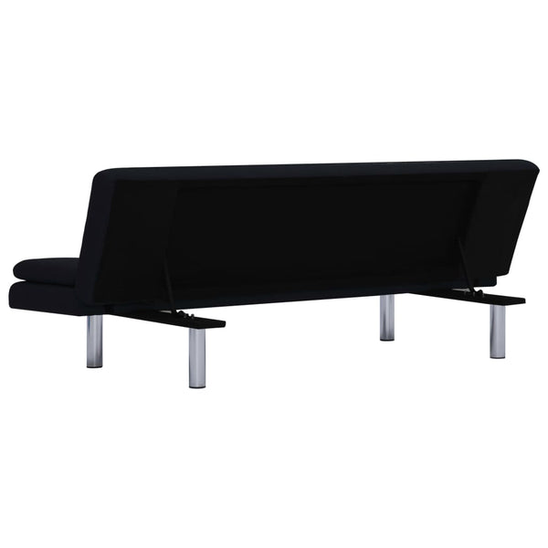 Schlafsofa mit zwei Kissen Schwarz Polyester