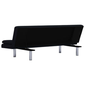 Schlafsofa mit zwei Kissen Schwarz Polyester