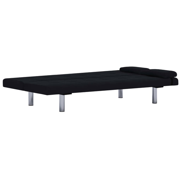 Schlafsofa mit zwei Kissen Schwarz Polyester