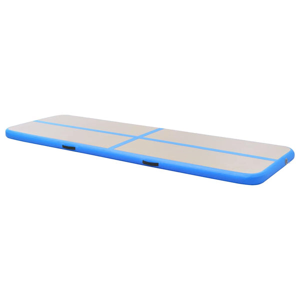Aufblasbare Gymnastikmatte mit Pumpe Blau 300x100x10 cm
