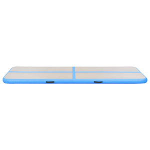 Aufblasbare Gymnastikmatte mit Pumpe Blau 300x100x10 cm