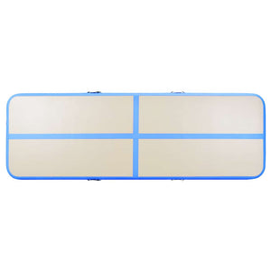Aufblasbare Gymnastikmatte mit Pumpe Blau 300x100x10 cm