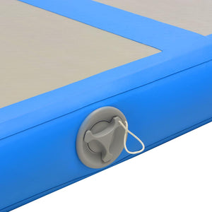 Aufblasbare Gymnastikmatte mit Pumpe Blau 300x100x10 cm