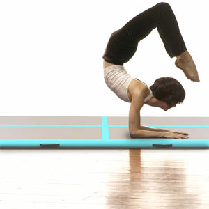 Aufblasbare Gymnastikmatte mit Pumpe 300x100x10 cm Grün