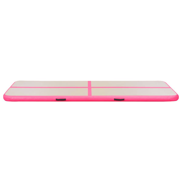 Aufblasbare Gymnastikmatte mit Pumpe Rosa 600cm