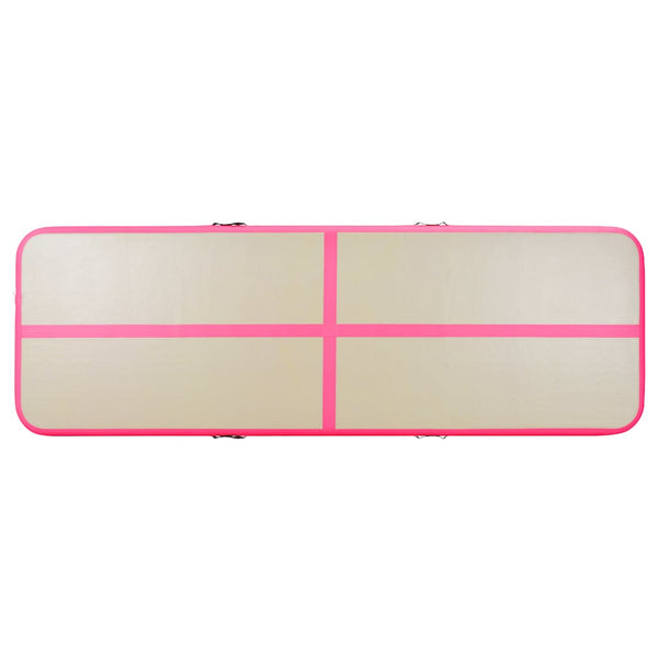 Aufblasbare Gymnastikmatte mit Pumpe Rosa 600cm