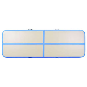 Aufblasbare Gymnastikmatte mit Pumpe 600x100x10 cm Blau