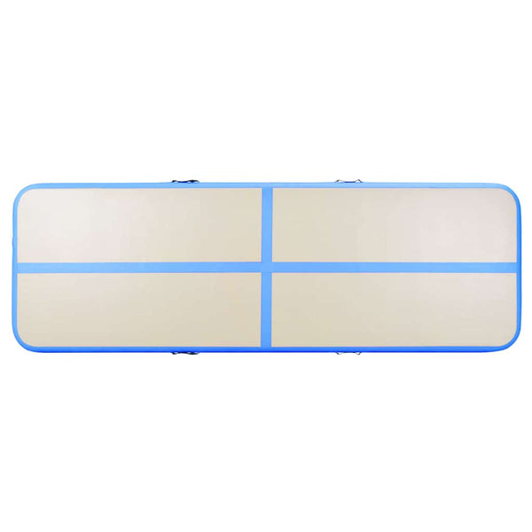 Aufblasbare Gymnastikmatte mit Pumpe 600x100x10 cm Blau