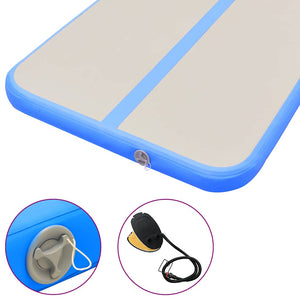Aufblasbare Gymnastikmatte mit Pumpe 600x100x10 cm Blau