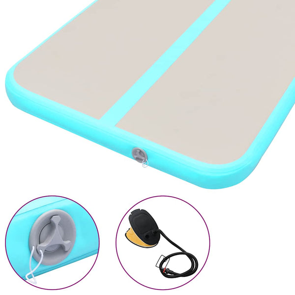 Aufblasbare Gymnastikmatte mit Pumpe 600x100x10 cm