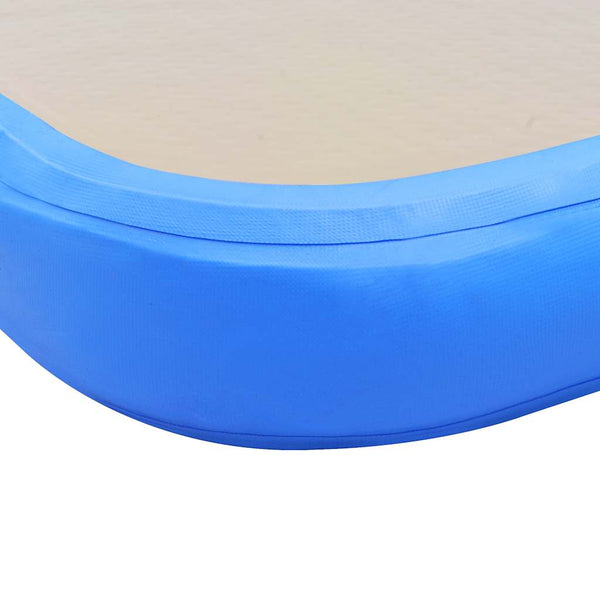 Aufblasbare Gymnastikmatte mit Pumpe Blau 700x100x10 cm