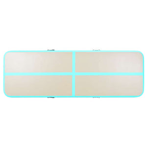 Aufblasbare Gymnastikmatte mit Pumpe Grün 800x100x10 cm
