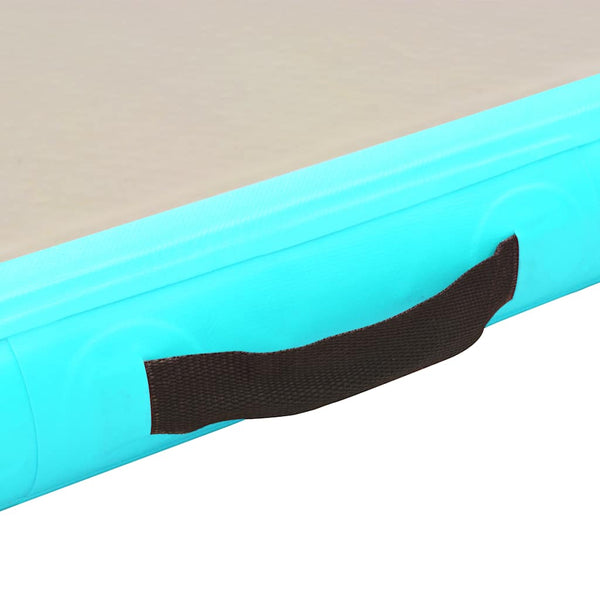 Aufblasbare Gymnastikmatte mit Pumpe Grün 800x100x10 cm