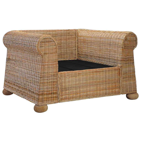 Sessel mit Kissen Natur Rattan