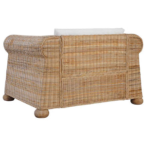 Sessel mit Kissen Natur Rattan