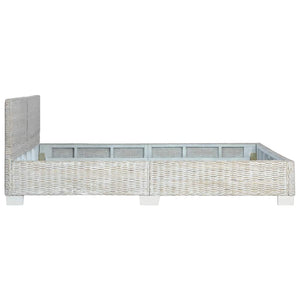 Bettgestell Grau Natur Rattan 160 x 200 cm