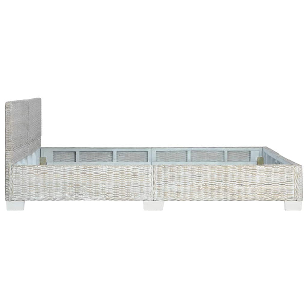 Bettgestell Grau Natur Rattan 160 x 200 cm