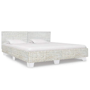 vidaXL Lit gris rotin naturel 180x200 cm