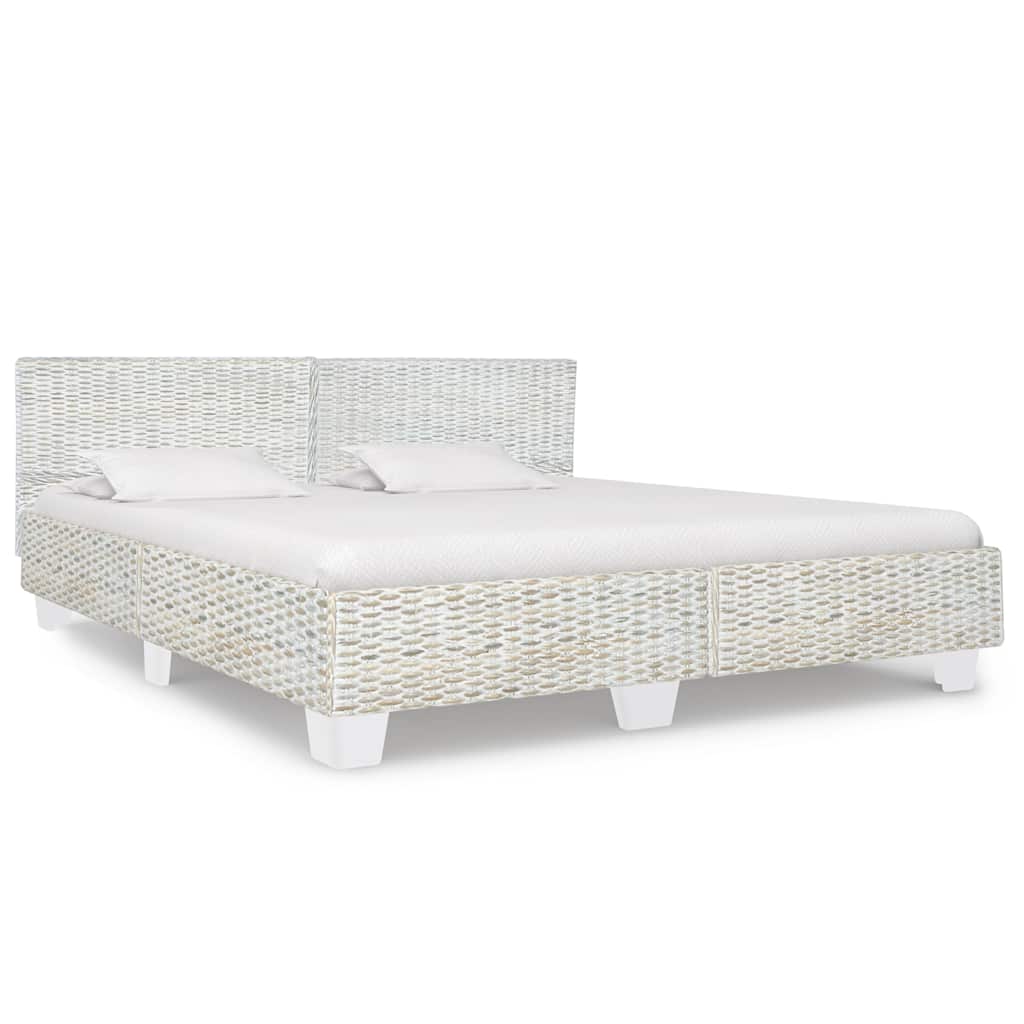 vidaXL Lit gris rotin naturel 180x200 cm