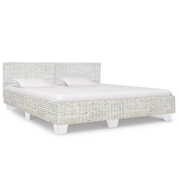 vidaXL Lit gris rotin naturel 180x200 cm