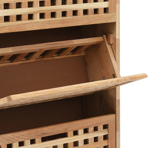 Schuhschrank 55 x 20 x 104 cm Walnuss Massivholz