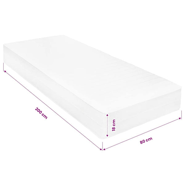 Matratze 80 x 200 cm Viskoelastischer Memory-Schaum 18 cm H2