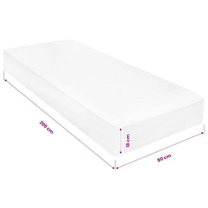 Matratze 80 x 200 cm Viskoelastischer Memory-Schaum 18 cm H2
