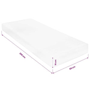 Matratze 80 x 200 cm 7 Zonen PU Schaum 16 cm H2 H3