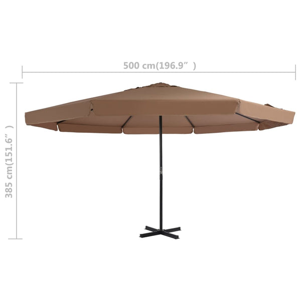 Sonnenschirm mit Tragbarem Sonnenschirmständer Taupe