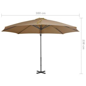 Sonnenschirm mit Tragbarem Sonnenschirmständer Taupe