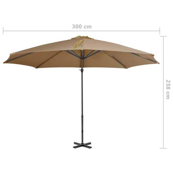 Sonnenschirm mit Tragbarem Sonnenschirmständer Taupe