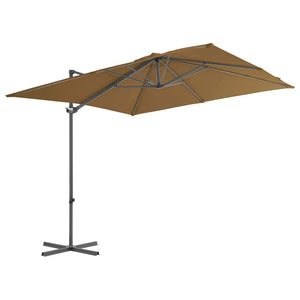 Sonnenschirm mit Tragbarem Sonnenschirmständer Taupe