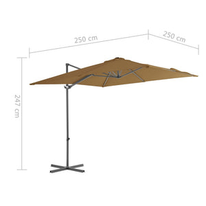 Sonnenschirm mit Tragbarem Sonnenschirmständer Taupe