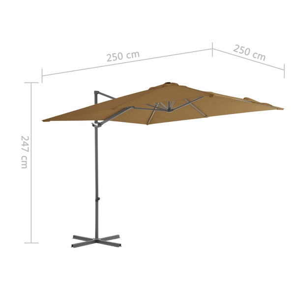Sonnenschirm mit Tragbarem Sonnenschirmständer Taupe